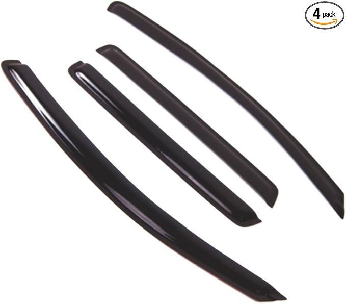 Outside Mount Window Vent Visors Rain Guards Compatible with Dodge Caliber 2007-2012 | Side Window Wind Deflectors Rain Shields | Smoke Tinted, 4 Pcs Set, DGWV-628
