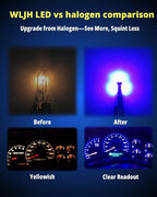 74 Led Bulb Dash Lights Mini T5 2721 27 37 286 Wedge PC74 Twist Socket Automotive Instrument Panel Gauge Light Kits Cluster Shift Indicator Interior Bulbs 12V Blue Pack of 20
