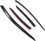 Outside Mount Window Vent Visors Rain Guards Compatible with Toyota Prius C 2016-2018 | Side Window Wind Deflectors Rain Shields | Black Tinted, 4 Pcs Set, BGWV-743B