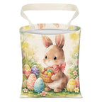 Cute Car Trash Can, Hanging Canvas Car Back Seat Organizer and Storage Bag, Funny Car Trash Bag for Travelling, Outdoor Cute Easter Bunny Pattern