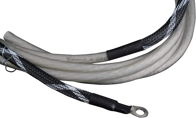 RMWK4 V2 4 AWG Gauge Waterproof Marine Amplifier Installation Kit | 18' Power/Ground, 20' Tinned-OFC RCA, 25' Speaker/Remote Wires, Waterproof Mini-ANL Holder, 80A and 120A Fuses