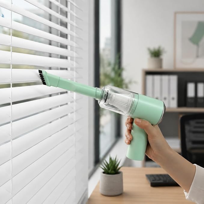 catsMeow Mini Handheld Vacuum Cordless, Lightweight Portable Small Vacuum Cleaner for Car, Desk, Keyboard, Sofa, Drawers and Crumbs, USB Rechargeable with Washable Filter, Mint Green
