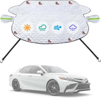 Car Windshield Cover Compatible with Toyota Camry 2025-2016 Custom Fit LE XSE XLE Hybrid SE Sedan New Upgraded Magnetic Windproof Sunshade Cover 4-Layer Protection Ice, UV,Frost Wiper & Mirror Covers