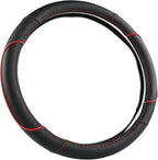 Steering Wheel Cover for Honda Civic(2006-2015),CR-Z, Insight, S2000 (Black+Red Line-Small Size)