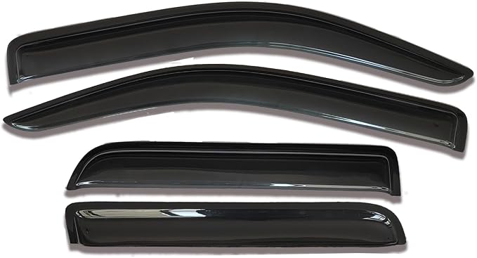 Tape on Window Visors rain Guards Vent Deflectors Rain Guards Compatible with 2009-2014 Ford F-150 SuperCrew (Crew) Cab, Side Window Deflector Vent Rain Guard Sun Shade Truck Accessories 4PCS 94155