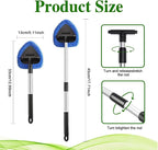 Windshield Cleaning Tool, Car Window Cleaner with Extendable Long Handle and 4 Washable Reusable Microfiber Pads, Auto Interior Exterior Auto Glass Wiper for Windshield, Universal for Most Cars (Blue)