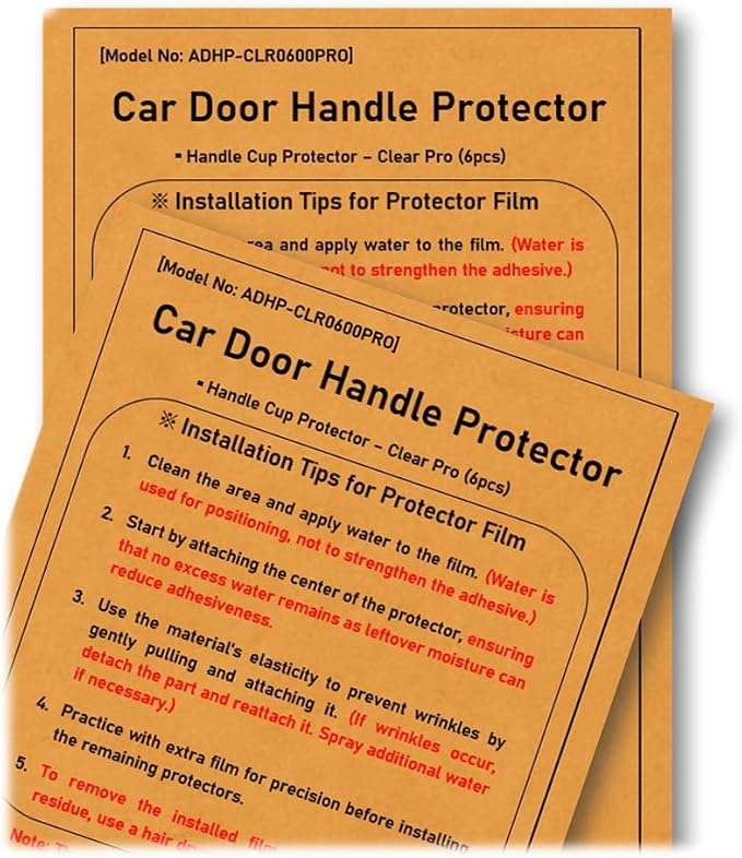 6pcs(Pro) Customized Car Door Handle Cup Protector Made with 3M Paint Protection Film Pro Series, Sticker/Guard, Clear(Transparent), Anti Scratch, Universal Fit for Most Cars (Clear Pro/6pcs)
