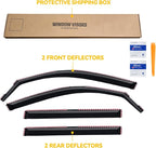 in-Channel Rain Guards for Volkswagen (VW) Atlas 2018-2026, Window Visor Shields Vent Deflector Shade Wind Dark Smoke 2019 2020 2021 2022 2023 2024 2025 18 19 20 21 22 23, Tape-On Inside-Mount, 4PCS