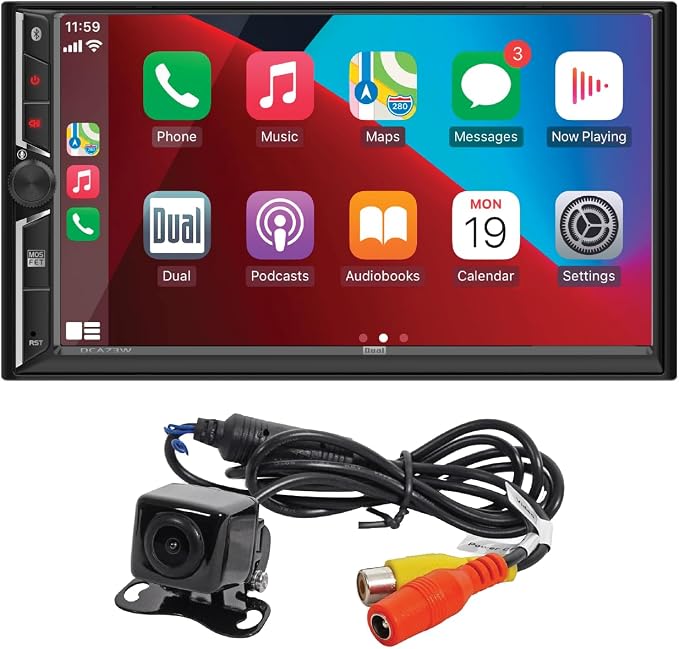 DCA73W-BC 7" Wireless CarPlay Android Auto Double DIN Stereo