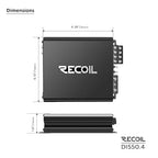 DI550.4 Full-Range Class-D 4-Channel Car Audio Amplifier, 1,040 Watts Max Power, 2-4 Ohm Stable, Mosfet Power Supply, Bridgeable