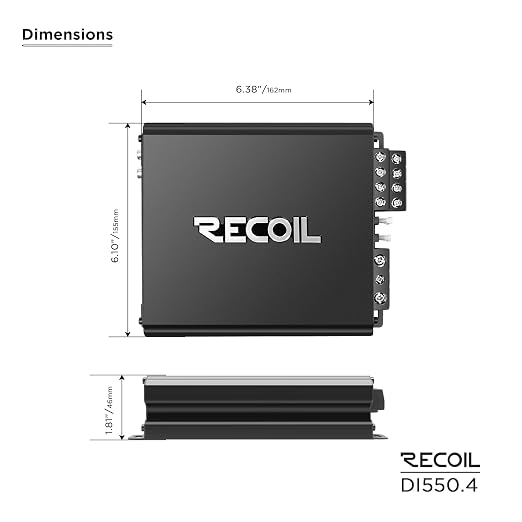 DI550.4 Full-Range Class-D 4-Channel Car Audio Amplifier, 1,040 Watts Max Power, 2-4 Ohm Stable, Mosfet Power Supply, Bridgeable