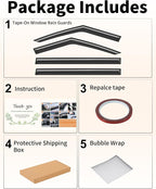 Window Rain Guards Fit for Hyundai Santa Fe 2024 2025 2026 Rain Guards Extra-Thick Extra Durable Tape-on Window Deflectors Visors Vent Visors Vent Shades Car Accessories-4PCS