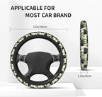 Bigfoot Forest Camping Mountains Retro Steering Wheel Cover Car Accessories Cute for Women Girls Girly Universal 15 Inch Neoprene Auto Interior Decor Anti Slip Car Truck Protector