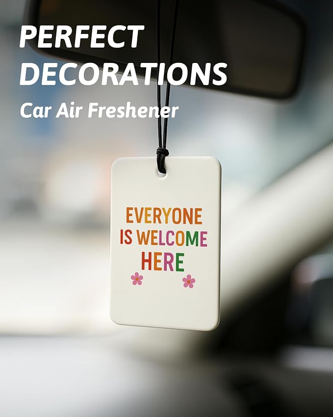 Cute Colorful Mental Health Air Freshener 4 Pcs, Boho Inspirational Positive Affirmation Gifts for Women Hanging Air Freshener for Therapy Office Classroom Cars Closet Drawer Books