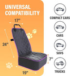 Dog Car Seat Cover, Waterproof Front Seat Protector for SUV Truck Sedan, Pet Safety Travel Comfort System with Universal Fit, Pink