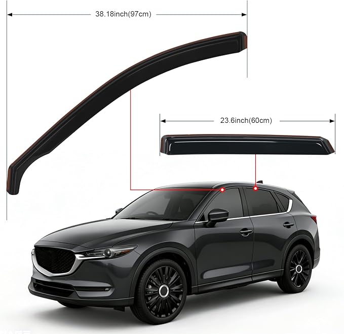 Window Rain Guards for Mazda CX-5 2017 2018 2019 2020 2021 2022 2023 2024 2025 Window Deflectors, Vent Window Visors-4 Pieces