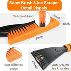 Snow Brush & Ice Scraper, 27 Inch, Ice Scrapers for Car Windshield, Detachable Snow Removal Tool with Ergonomic Foam Grip for Cars, Trucks, Suvs (Heavy Duty Abs, PVC Brush)