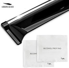 Voron Glass Chrome Trim Tape-on Extra Durable Rain Guards for Dodge Ram 1500 2019-2026 Crew Cab, Window Deflectors, Vent Window Visors, 4 Pieces - 120236