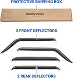 Window Visors Rain Guards for 2018-2026 Jeep Wrangler JL Unlimited & 2020-2026 Jeep Gladiator, Out-Channel Window Vent Wind Deflectors Visors Shades for 18-26 Wrangler JLU 4-Door