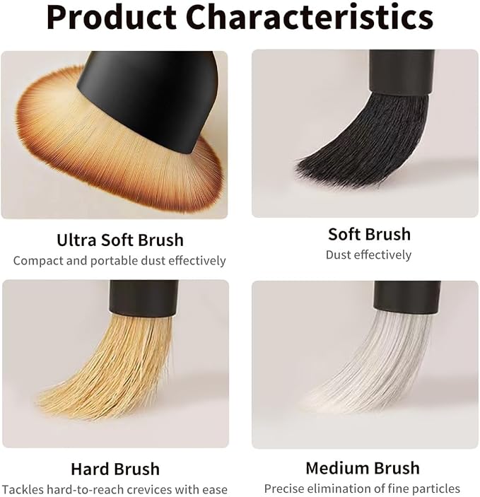 Car Detailing Brush Set - 4-Piece Kit for Interior & Exterior Cleaning - Premium Car Wash Brush for Professional Results ﻿car Duster Interior