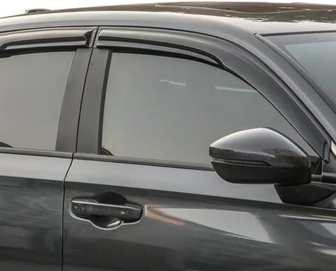 Window Visors Rain Guards for Nissan Kicks 2018-2024 | 4PCS Out-Channel Vent Visors | Smoke Tinted Wind Deflectors | Reduce Rain Noise, Improve Airflow | Easy No-Drill Install