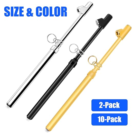10-Pack Dual Head Tire Pressure Gauge 10-150 PSI (Gold) | Heavy Duty Air Pressure Gauge with Stainless Steel Body, Metal Nozzle & Durable Plated Brass – for Cars, Trucks, Bikes, RVs