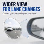 Blind Spot Mirrors - 2 Pack Round HD Glass Frameless Convex Rear View Mirror with Wide Angle Adjustable Stick for Cars, Trucks, And Motorcycles Stuff Rearview Mirror Accessories Decor