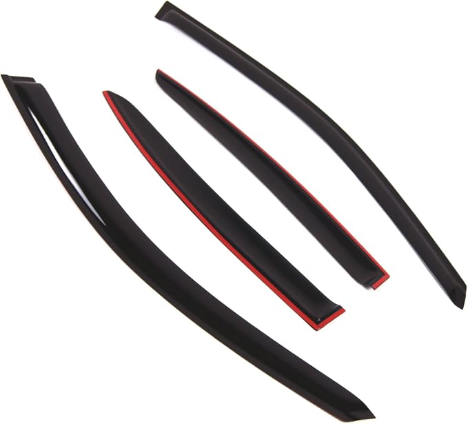 Outside Mount Window Vent Visors Rain Guards Compatible with Jaguar Jaguar X-Type 2002-2008 | Side Window Wind Deflectors Rain Shields | Smoke Tinted, 4 Pcs Set, DGWV-696