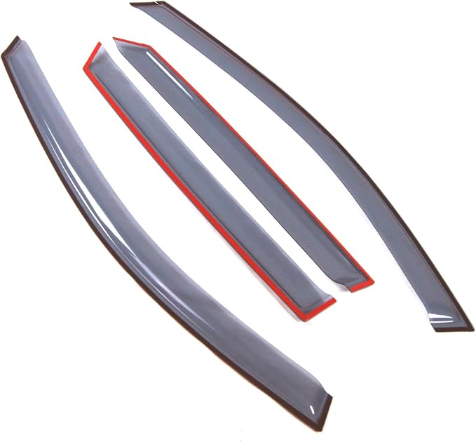 Car Window Rain Guard | Outside Mount Visors Auto Side Window Deflectors | Windows Visor Rain Shields Compatible with 2013-2016 Hyundai Santa Fe | 4 Pcs Set, LGWV2-642, Light Tinted
