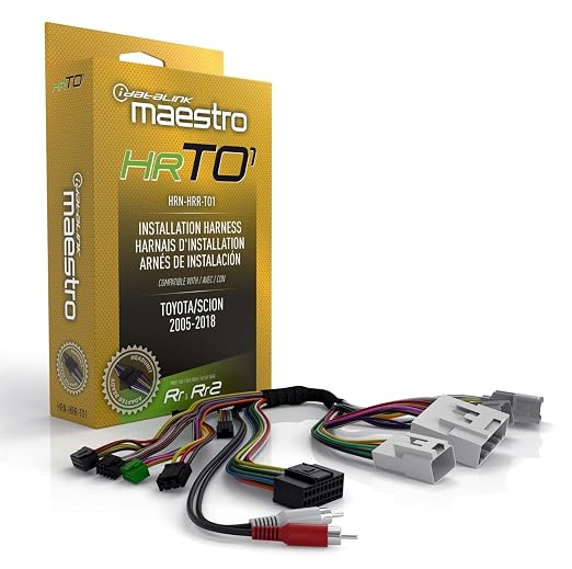 Maestro HRN-HRR-TO1 T-Harness for Select Toyota & Scion Vehicles 2005-19, replace the factory radio while retaining steering wheel controls & use of amp (ADS-MRR or ADS-MRR2 module required)