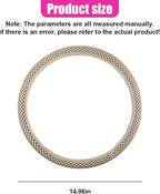 Elastic Stretch Steering Wheel Cover, Anti-Slip, 15inch, Beige | Microfiber Odorless Breathable Ice Silk Car Steering Wheel Protector, Easy Carry, Warm in Winter & Cool in Summer