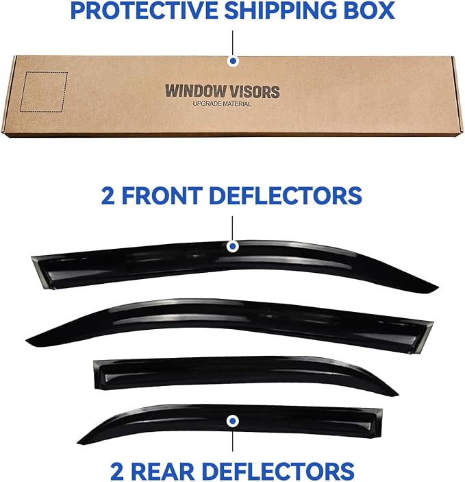 Window Visors Rain Guards Shield for 2012-2017 Toyota Camry, Out-Channel Window Vent Wind Deflectors Visors Shades for 12 13 14 15 16 17 Camry