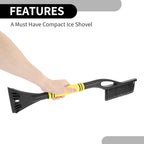 1pc 60x11cm Universal Car Ice Scraper Brush with Broom - SUV Snow Frost Remover for Car Truck RV Windscreen Side Window Anti Crash - Plastic Yellow Snow Shoveling Defrost Clearing