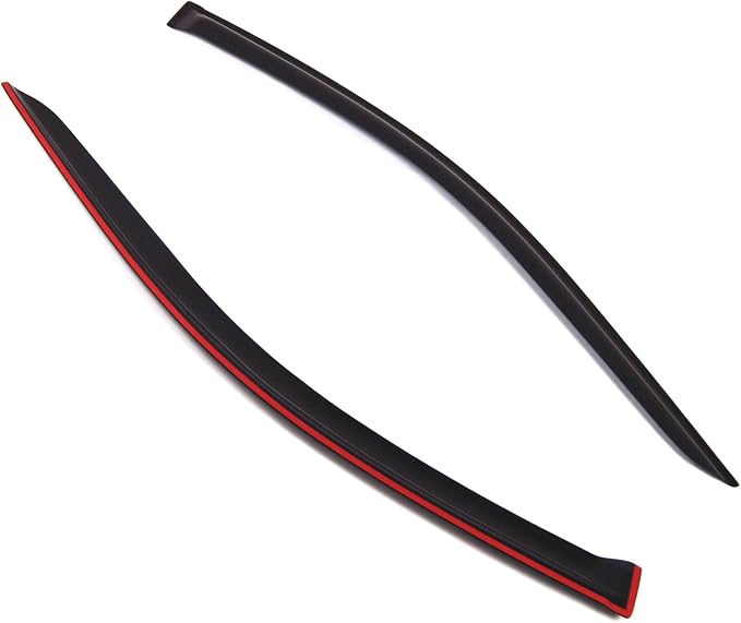 WD2-214 Dark Smoke 2 Pcs Set Window Visor (Outside Mount) Deflector Rain Guard Compatible with 2003-2007 Honda Accord Coupe