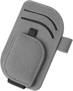 Car Sun Visor Organizer, Multi-Pocket Vehicle Sunglass Card Holder with Pen Slot, Automotive Interior Sunshade Glasses Storage Organizer, Universal Fit (Gray)