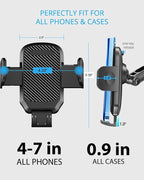 Phone Holder Car, Rear View Mirror Phone Holder - Aluminum Alloy Mount Multi-Angle Adjustment Rotatable and Retractable Compatible with All 4-7 Inch iPhone and Android Cell Phones (XL Black)