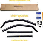 in-Channel Rain Guards for 2023-2026 Toyota Sequoia, Window Visor Shields Vent Deflector Shade Wind Dark Smoke 2024 2025 23 24 25 26, Tape-On Inside-Mount, 4PCS