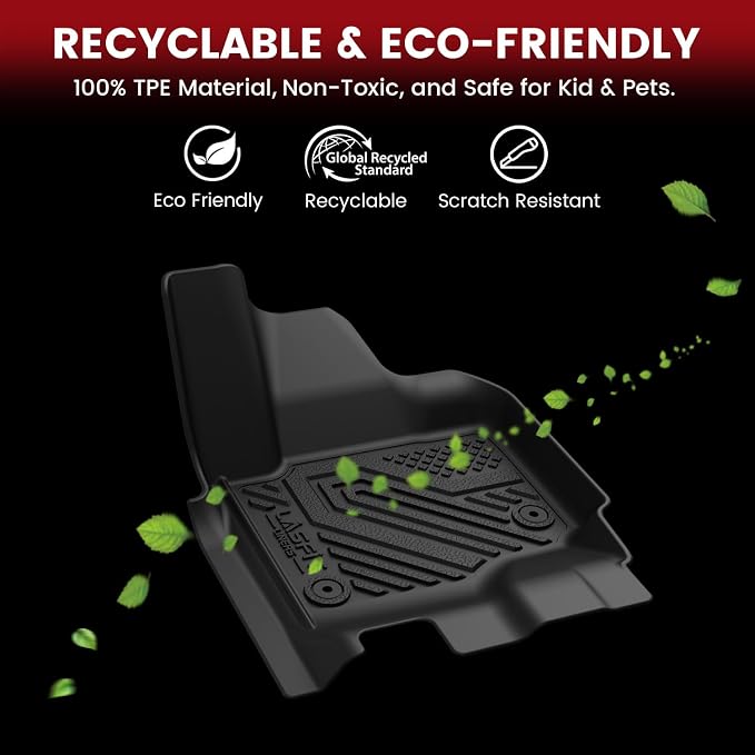 Floor Mats for 2025 2026 2027 Ford Expedition 7 Seats Standard (Not Fit 8 Seats and Not Fit Max),All Weather Protection TPE Easy Clean Floor Liners,3Row,4PCS Black