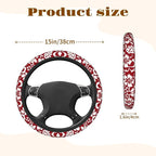 Steering Wheel Cover Accessories Neoprene Cover, Breathable Non-Slip Easy to Install Suitable for Women Men, 14.5-15.5 Inch for Car SUV Van Truck Universal - Artistic Flower