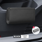 Car Seat Side Storage Pocket, Leather Hanging Foldable Multifunctional Vehicle Front Door Back Organizer Box, Waterproof Auto Interior Organizing Container, Universal fit(Black)