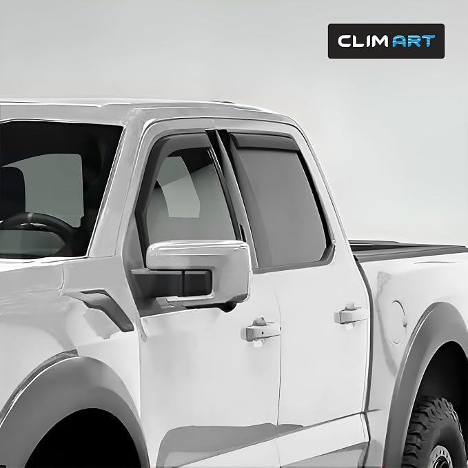 in-Channel Incredibly Durable Rain Guards Compatible with F150 2021-2026 SuperCrew, Original Window Deflectors, Vent Window Visors, Vent Deflector, 4 pcs. - 621237