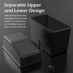 Car Trash Can, Push-Button Storage Box, Trash Can with Adjustable Bottom Clip, for Auto Office Home (Black, 8.2" x 7.8" x 3.9")