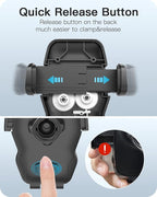 Car Phone Holder Mount Gooseneck Dashboard Windshield Suction Cup Phone Mount Anti-Shake Stabilizer Phone Car Cradle Compatible with All Cellphones & Thick Phone Case-H3S Carbon Fiber Style