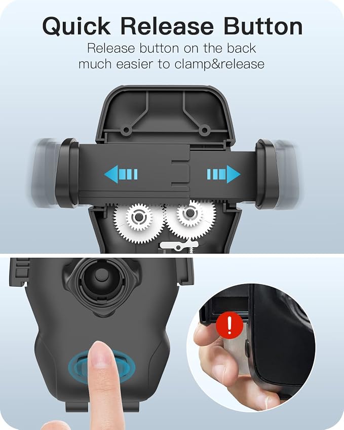 13" Gooseneck Phone Mount for Car Windshield Dashboard Vent, Cell Phone Holder for Car Truck with Strong Suction Cup, Anti-Shake Stabilizer, One-Hand Operation, Fits Most Smartphones