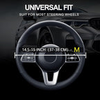 Leather Car Steering Wheel Cover, Non-Slip Car Wheel Cover Protector Breathable Microfiber Leather Universal Fit for Most Cars (Green)