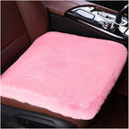 Sheepskin Car Seat Cushion, Comfortable Soft Fur Wool Auto Front Seat Cover, Vehicle Seat Protector Pad for Warm Winter Office Chair, Universal Decor Car Accessories (Pink)