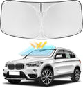 for BMW X1 F48 U11 2016-2022 Windshield Sun Shade - 4 Layers Car Sunshades for Front Windows Shade Cover Custom Fit X1 F48 U11 Sun Visor 250T Retractable Shade Blocks UV Rays Car Accessories