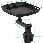 Kelofam Larger Cup Holder Tray, 10 inch Car Food Tray for Eating, Detachable 3 in 1 Car Cup Holder Expander and 360° Rotating Car Cup Holder Tray Table with Phone Holder, Road Trip Essentials