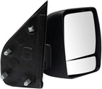 Passenger Side Mirror Assembly Manual Textured Black Compatible with 2012-2021 Nissan NV1500 S without Tow Package
