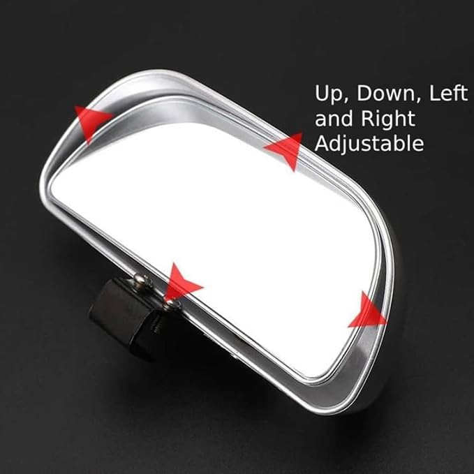 Blind Spot Mirror, Wide Angle HD Glass Rearview Mirror Adjustable Universal for Cars SUV and Trucks, 5.7inch*2.5inch, Sliver